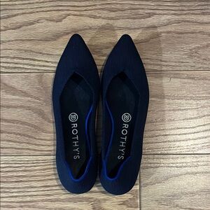 Rothy's Blue Flats with Pointed Toe and Knit Texture